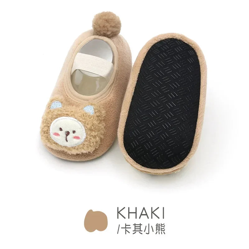 Lovely Infant Slippers Toddler Kids Boy Girl Knit Crib Shoes Warm Cute Cartoon Anti-slip Prewalker Newborn Slippers Baby Shoes