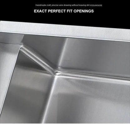 Hidden Stainless Steel Kitchen Sinks Modern Kitchen Accessories with Cover Kitchen Sink Dish Drainer Light Luxury Single Tank L