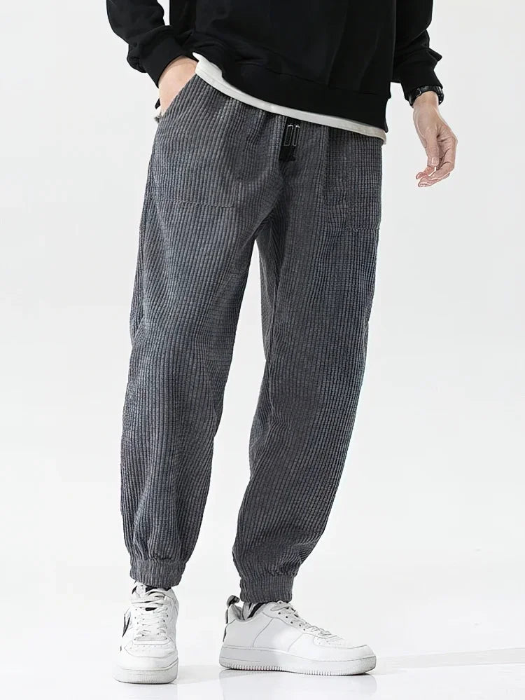 Baggy Corduroy Jogger Pants Men Tech Fleece Sweatpants Man Autumn Winter Casual Harem Pants Male Sport Thermal Trousers.