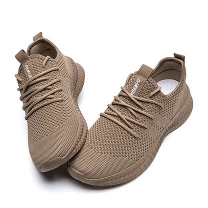 Fujeak Ultralight Running Shoes for Men Casual Breathable Mesh Sneakers Anti-slip Fashion Solid Colour Men's Shoes Plus Size 46.