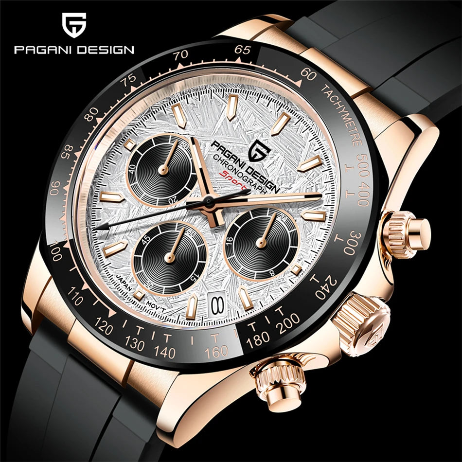 40mm New V2 PAGANI DESIGN Men's Quartz Watches Sapphire Retro Chronograph Stainless Steel Waterproof Watch Men Relogio Masculino.