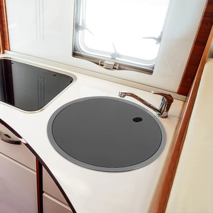 Rundes Küchenspüle aus Edelstahl 304, hitzebeständiges Küchenspüle, Einzelbecken, schnelle Entwässerung zum Geschirrspülen von Gemüse