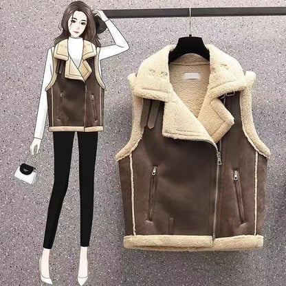 Ärmellose Jacke weibliche Pu Leder Weste Mantel Frauen 2024 Herbst Winter neue Motorrad Weste lose Oberbekleidung Roman beliebte Top.