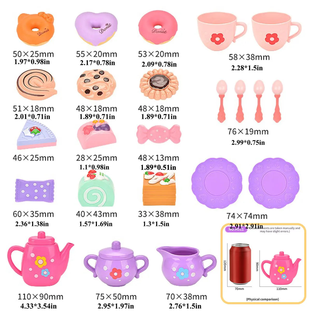 Kids Tea/Pastry Set Toy Simulation Pretend Play Food Playset for Children Montessori Toddler Children Gift Kitchen Girl.