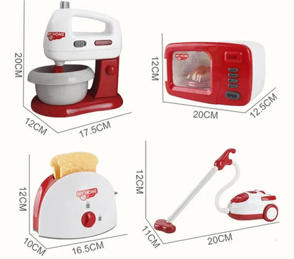 Kitchen Appliances Toys Toy Kitchen Set for Kids Play Kitchen Doll House Accessories Blender Coffee Maker Machine Mixer Toaster