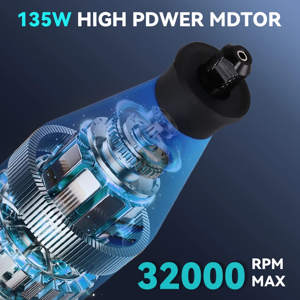 Podofo 80 Stück multifunktionale elektrische Mini-Bohrmaschine mit 6 einstellbaren Geschwindigkeiten, Graveur, Polierer mit Drehwerkzeug-Set