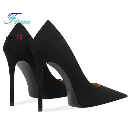 Wine Red High Heels 12cm 10cm 8cm Women Shoes Thin Heels Pointed Head Ladies Pumps Shallow Mouth Stiletto Party Large Size Shoes.