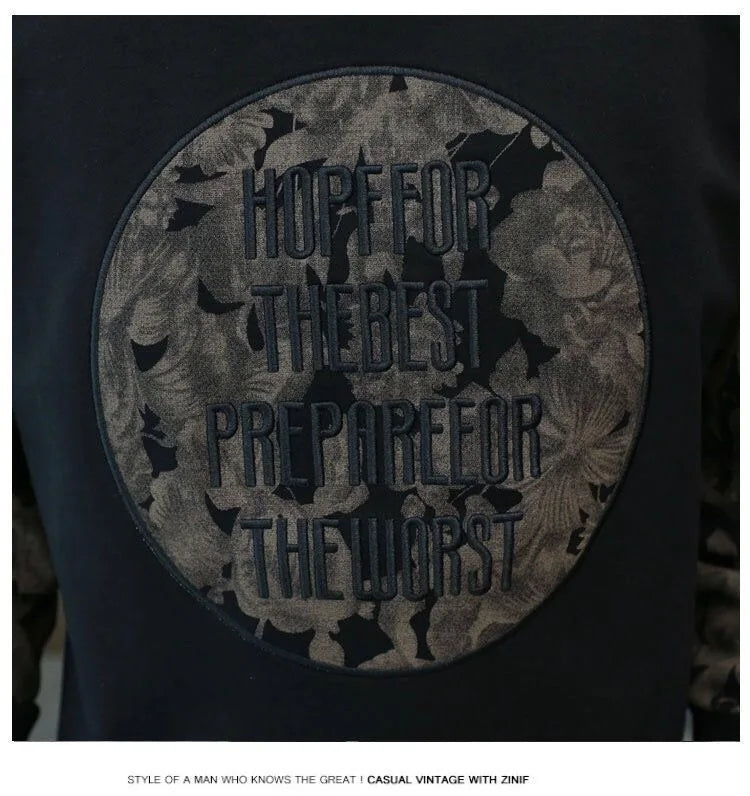 Men's Spring Autumn New Printing Patchwork Sweatshirts Long Sleeve O-Neck Loose T Shirt Tops Fashion Trend Men Clothing.