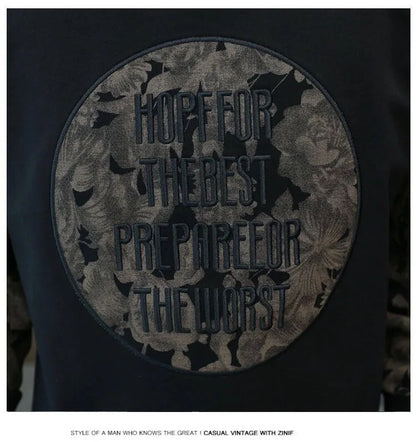 Men's Spring Autumn New Printing Patchwork Sweatshirts Long Sleeve O-Neck Loose T Shirt Tops Fashion Trend Men Clothing.