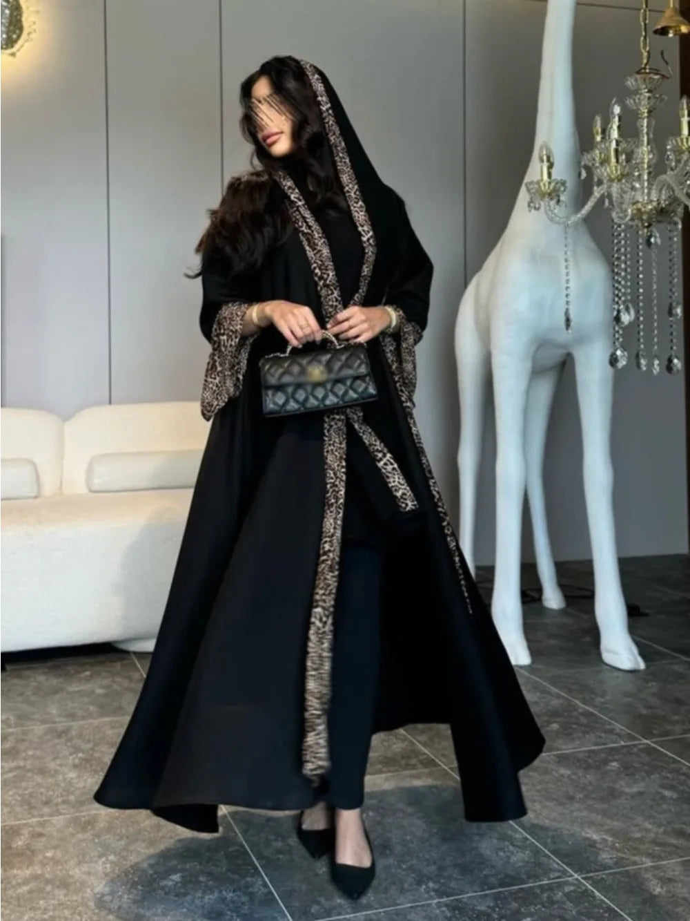 Eid Women Muslim Abaya Leopard Cardigan with Scarf Dress 2025 Vestidos Largos Caftan Robe Jalabiya Ramadan Morocco Dubai Kaftan.