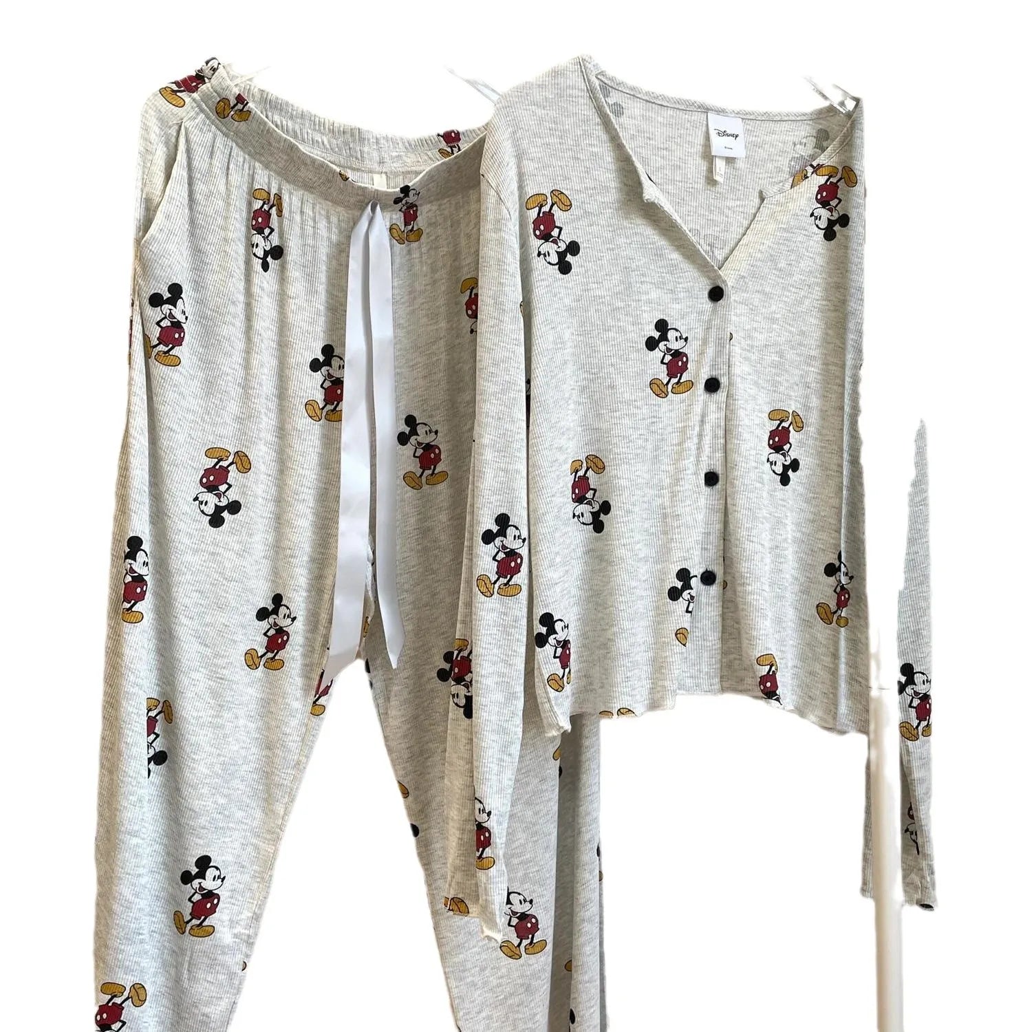Cartoon Mickey Maus Pyjamas Frühling Herbst Langarm frauen Nachthemd Set Nette Hause Nachtwäsche V-ausschnitt Hause Kleidung.