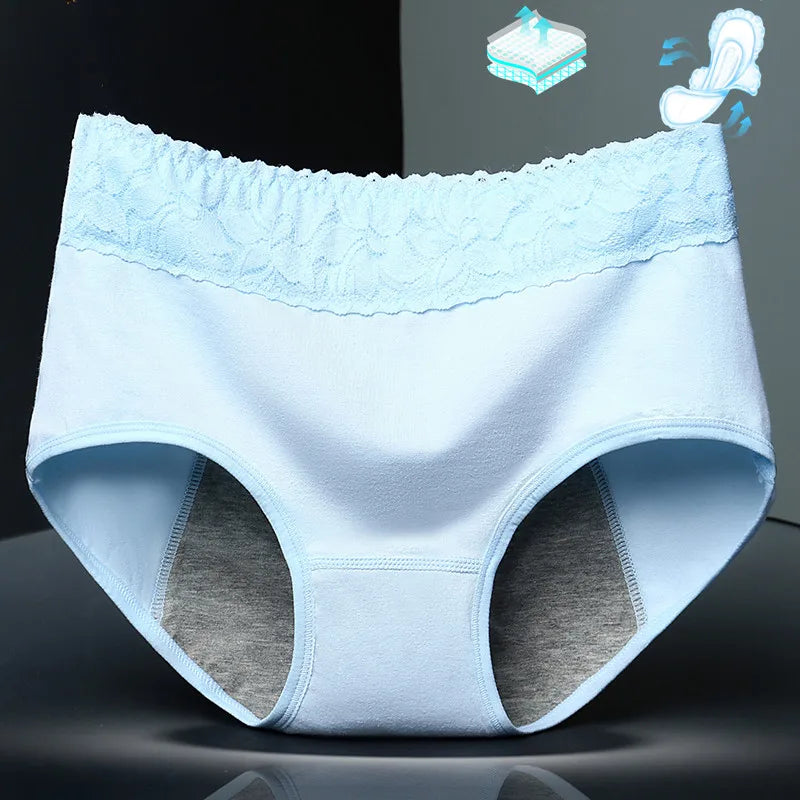 Menstrual Panties Briefs CottonLeakproof Waterproof For Women Short One-piecesmenstrual Middle-WaiWomanfancyUnderwearSize xl xxl.