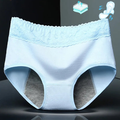 Menstrual Panties Briefs CottonLeakproof Waterproof For Women Short One-piecesmenstrual Middle-WaiWomanfancyUnderwearSize xl xxl.