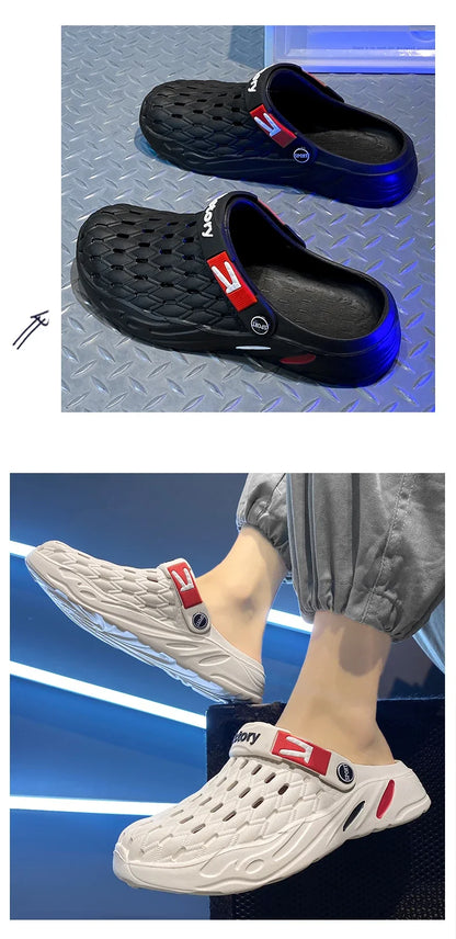 Flat Sandals Men Shoes 2025 Slippers Men Garden Platform Sandals Man Summer Sandals Male Sneakers Outdoor Flip Flops Home Clogs.
