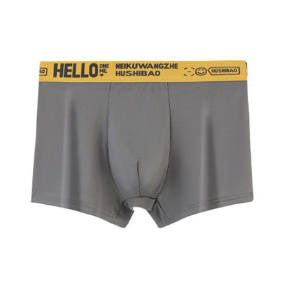 4Pcs männer Boxer Unterwäsche Mann Mid-taille Unterhose Einfarbig Antibakterielle Höschen Plus Größe Shorts Homme U konvexen Dessous