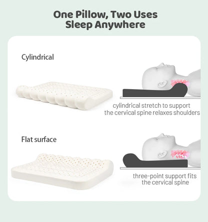 New Natural Latex Pillow with Organic Cotton Cover Standard Size Soft Pressure Relief Neck Pain Relief Bed Pillow for Side Queen.