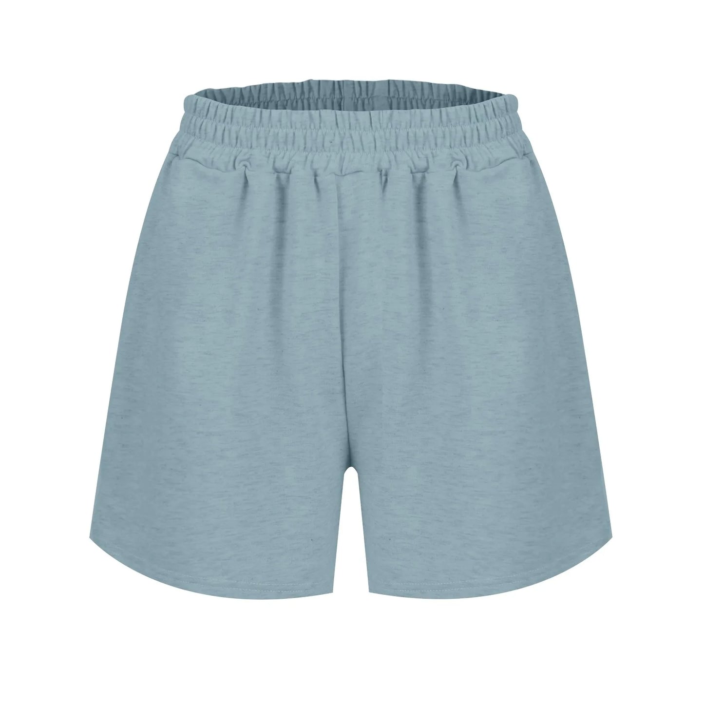 Plain Color Sports Shorts Casual Summer Comfortable And Soft Elastic High Waist Running Shorts With Pockets For Women