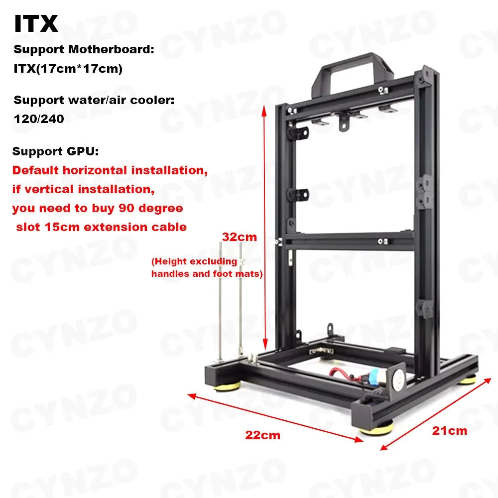 Open Computer Case Frame DIY Creative Rack Mini ITX MATX Gamer Cabinet ATX Air/Water Cooler 360 Desktop PC Gaming Chassis