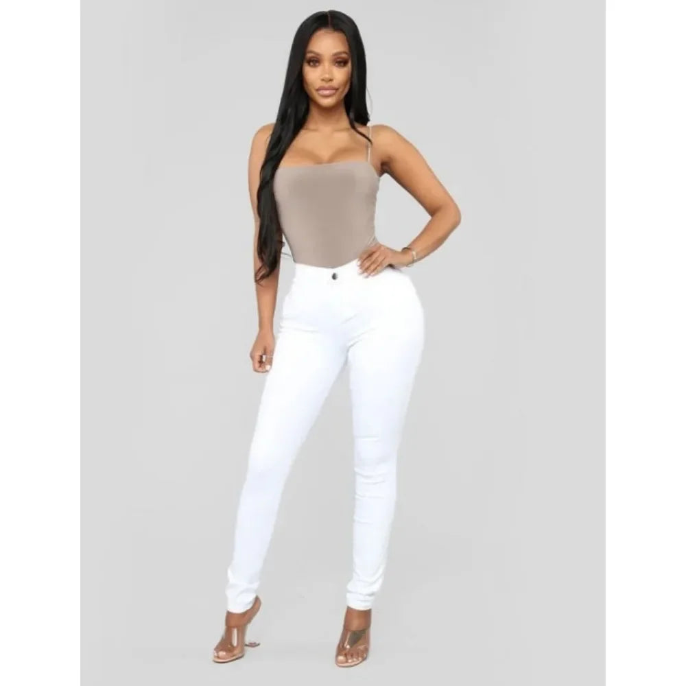 2025 New Women's  Jeans High Waist Push-Up Jeans High Stretch Stretch Mother Jeans Washed Denim Skinny Pencil Pants Women's.