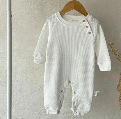 Infant Baby Mädchen Jungen Overall Einem stück Outfit Waffel Baumwolle Langarm Kleinkind Baby-spielanzug Frühling Herbst Baby Kleidung