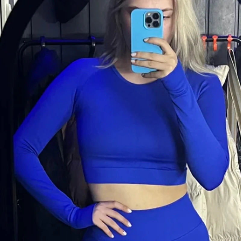 Seamless Women's T-shirt Sports Female Clothing Fitness Long Sleeve Tops with Thumb Hole Gym Running Shirts Workout Sportswear.