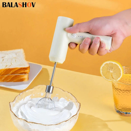 Electric Food Mixer Handheld 3 Gear Cake Cream Mixer Wireless Rechargeable Food Blender Egg Beater Whisk Tool Milk Frother.