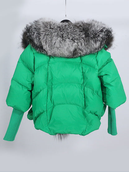 Lose Natürliche Echt Fox Pelz Kragen Mantel Dicke Neue Europäische Mode Weiße Ente Unten Jacke Winter Frauen Warme Luxus Oberbekleidung