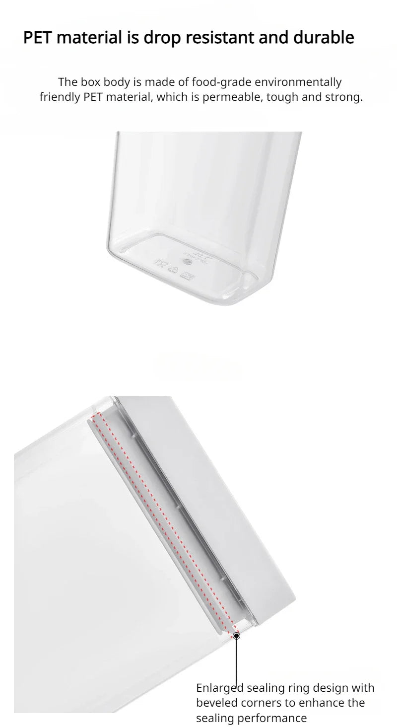 Moisture-Proof Sealed Tank Square Transparent Grain Storage Jar Dried Fruit Snack Box Cans Kitchen Plastic Container Organizer.
