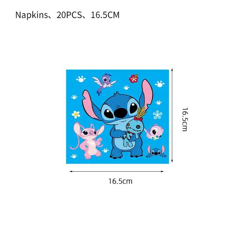 Disney Stich Geburtstag Dekorationen Einweg Geschirr Teller Serviette Stroh Tischdecke Folie Ballon Party Liefert Kinder Geschenke.