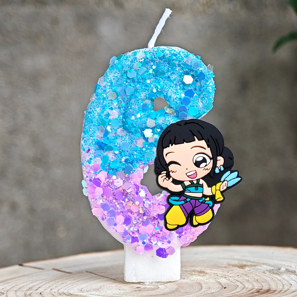 Heißer Kpop Dämon Jäger Thema Kerze 3D Nummer 0-9 Kinder Geburtstag Kuchen Dekoration Baby Dusche Anime Party liefert Geschenke