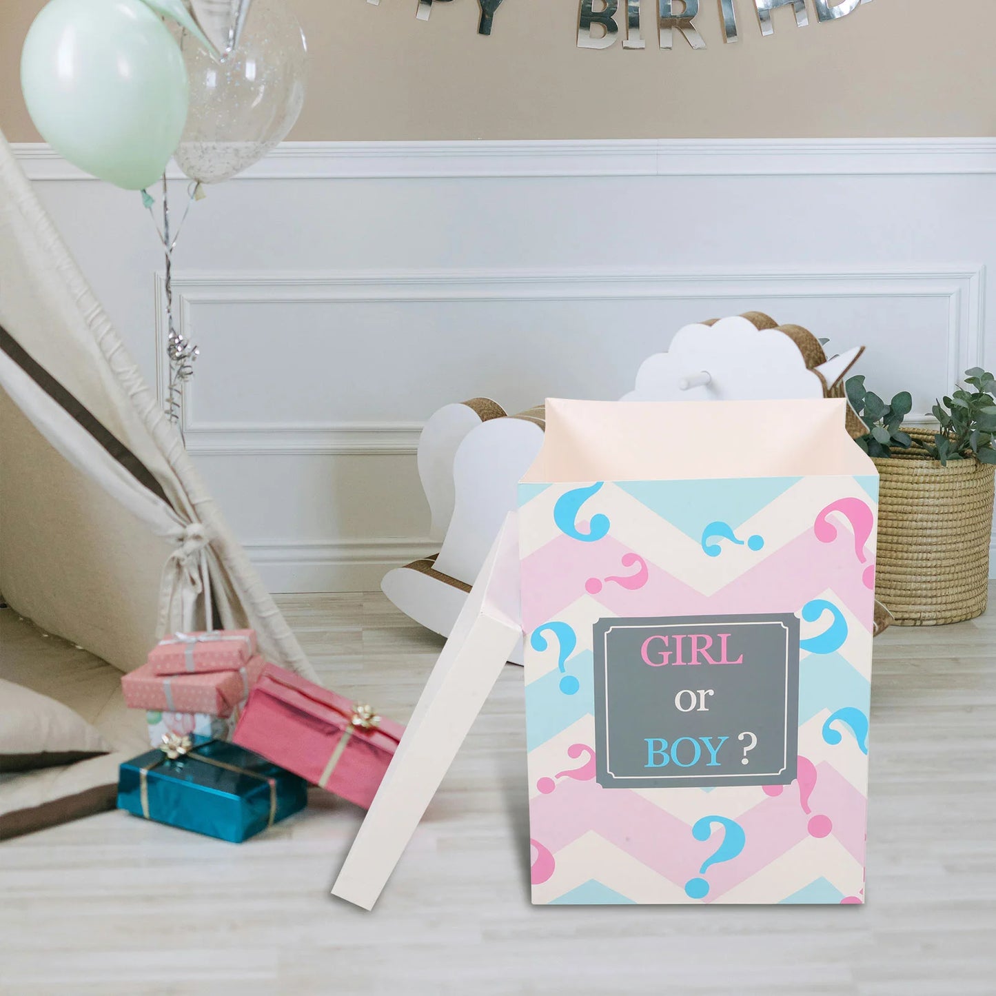 Ballon-Papierbox, Babyparty, Geschlecht offenbaren, Ballonbox für Jungen oder Mädchen, Geschlecht offenbaren, Geburtstagsparty-Geschenk, Babyparty-Boxen.