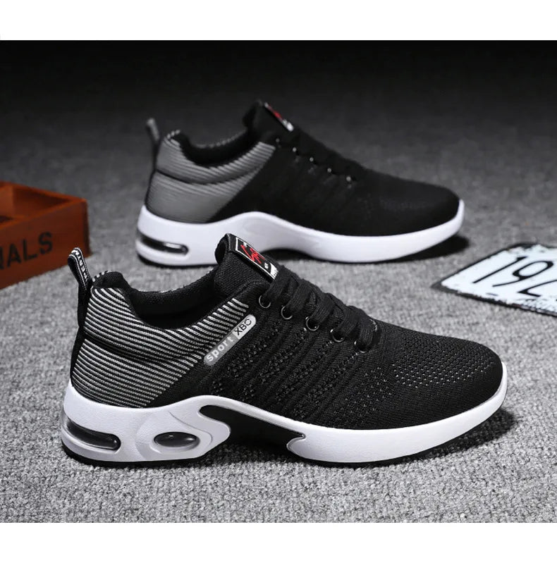 2025 New Men Sneakers Breathable Lace-Up Running Shoes Men Outdoor Walking Shoe Mesh Flying Woven Anti Slip Sports Shoes for Men
