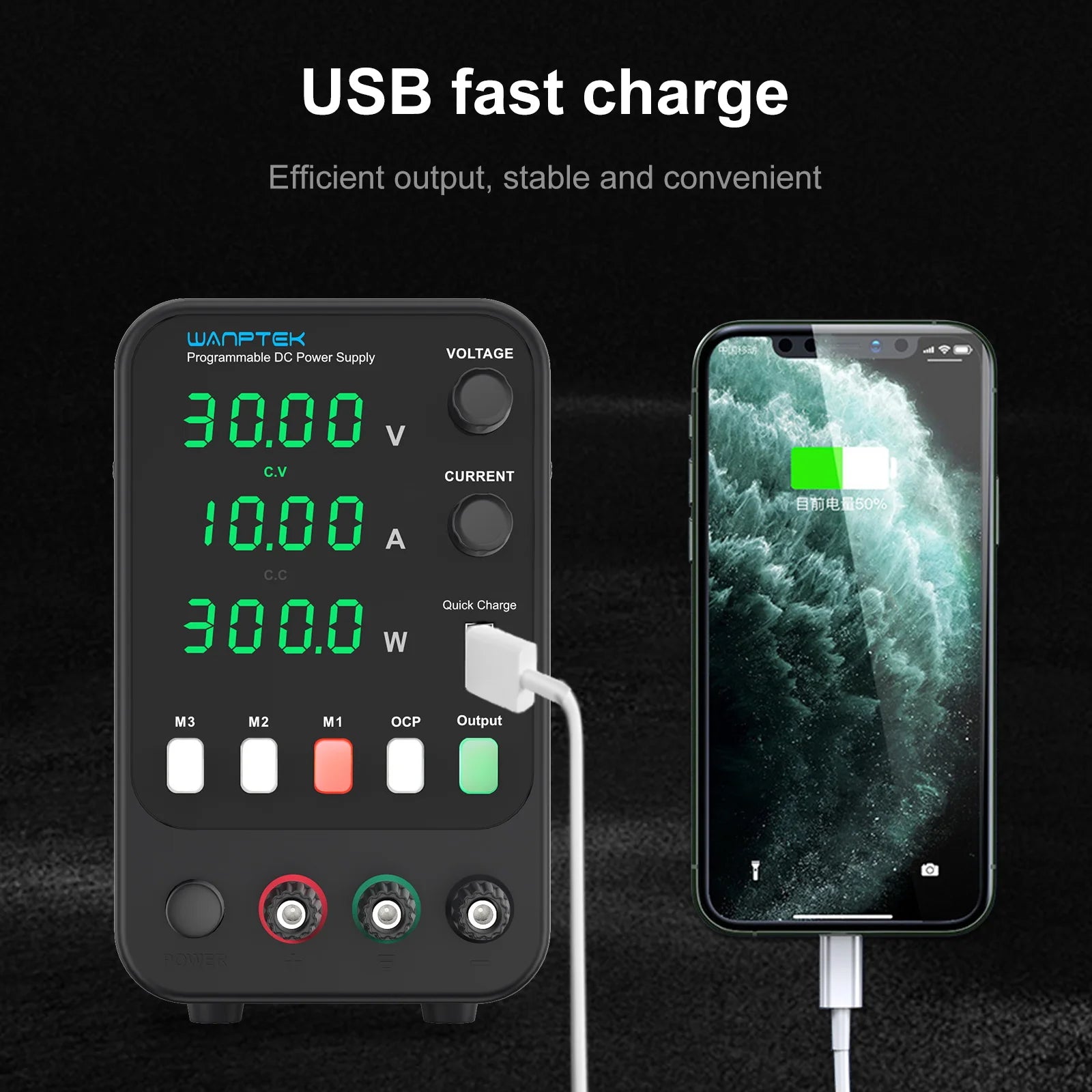 Wanptek 30V 5A 10A Switching Power Supply with 3 Groups Memory Storage Laboratory Work Regulated Power Supply Preset Current.