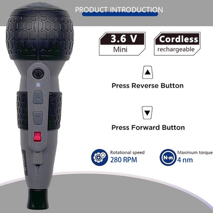 Leistungsstarker Mini-Elektroschrauber, Mini-Bohrmaschine, 3-stufiges Drehmoment, Typ C, LED-Licht, Stiftstil, Heimwartung, einfach für Anfänger