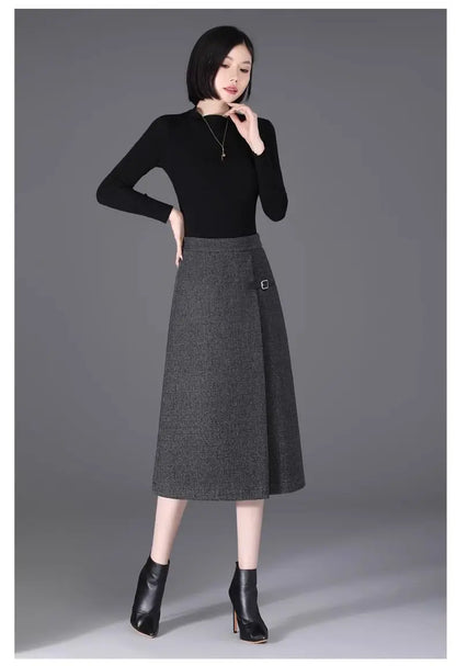 2025 Autumn New All-match Fashionable High Waist A-line Skirt Women Clothes Office Lady Simplicity Irregular Slim Skirts Ladies