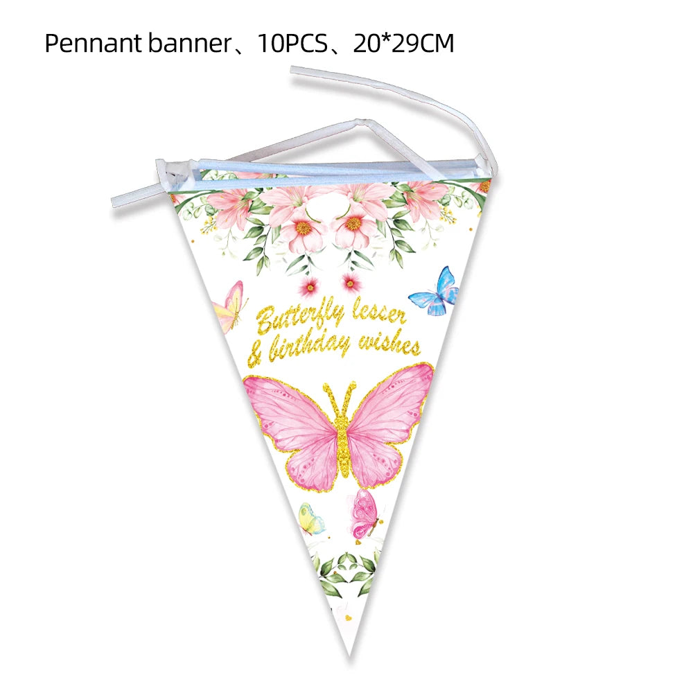 Schmetterling Geburtstag Party Dekoration Mädchen Einweg Geschirr Set Pappteller Tasse Ballon Tischdecke Schmetterling Thema Liefert