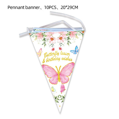 Schmetterling Geburtstag Party Dekoration Mädchen Einweg Geschirr Set Pappteller Tasse Ballon Tischdecke Schmetterling Thema Liefert