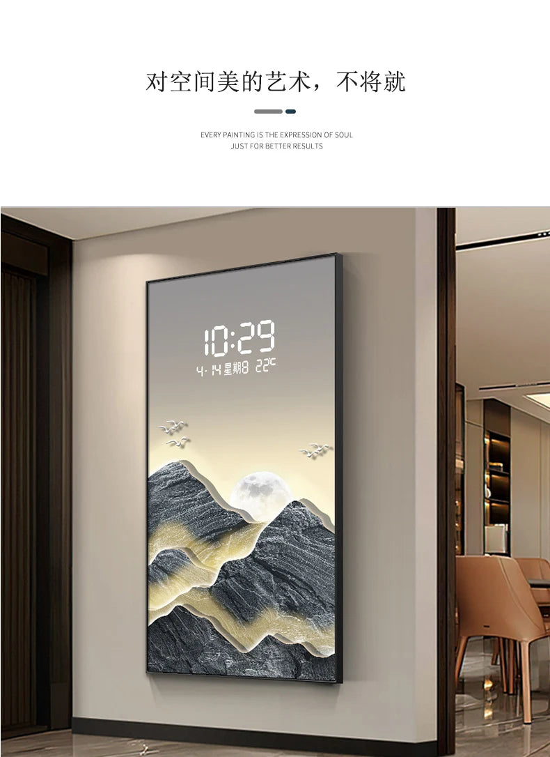 Wohnkultur LED Lichter Digital Display Wanduhr Wohnzimmer Wand Dekoration Hängen Malerei Digitale Elektronische Uhr