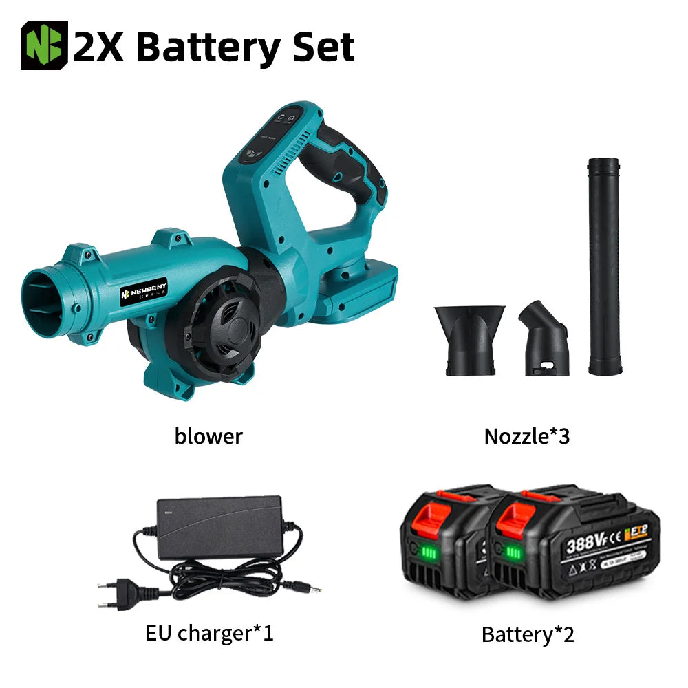 NEWBENY 3 Gänge bürstenloses elektrisches Luftgebläse, kabellos, verstellbare Rotation, Blatt-Schnee-Staubreiniger-Werkzeug für 21 V 18 V Batterie