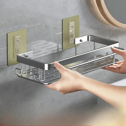 Badezimmerregale, schwarz, rostfrei, Wandmontage, nicht stanzbar, Aufbewahrungsregal, WC, Bad, Waschbecken, Wand-Badezimmerregale