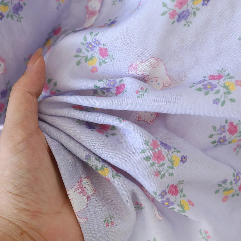 Spitzen-Design, Rundhals-Pyjama-Set aus Baumwolle, doppellagig, Gaze, für Damen, vier Jahreszeiten, dünne, langärmelige Hosen, Strickjacken, Kleidung.