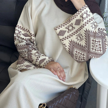 Eid Muslim Abaya for Women Party Embroidery Dresses Kaftan Arab Long Robe Islam Ramadan Dubai Abayas Vestidos Morocco Jalabiya.