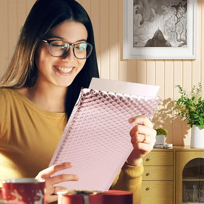 50Pcs Bubble Mailer Shipping Bag Multi Color Holographic Small Business Supplies Metal Bubble Mailer Bags Envelope Mailing.