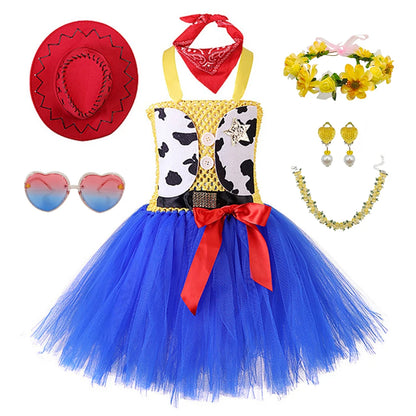 Woody Jessie Toy Story Cowboy Performance Kostüm Sets Mädchen Cartoon Tutu Kleid Kinder Disney Cosplay Karneval Party Kleidung