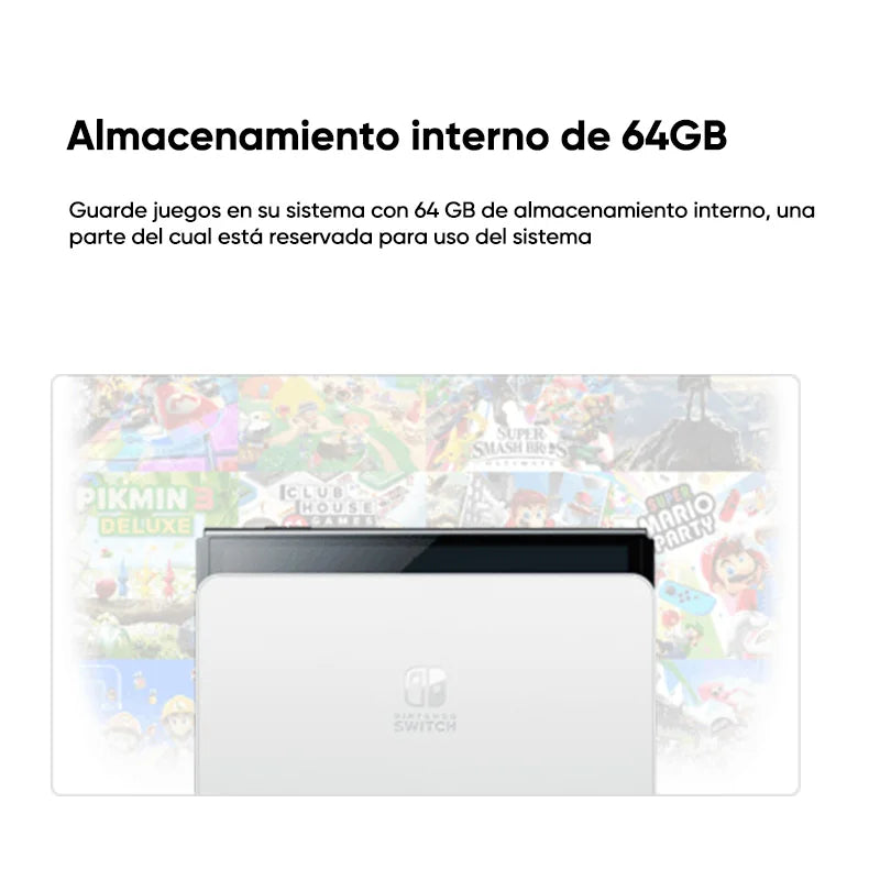 Nintendo Switch OLED Model 7 Inch Screen Joy‑Con Handle Enhanced Audio Adjustable Console Stable TV Mode Video Game.