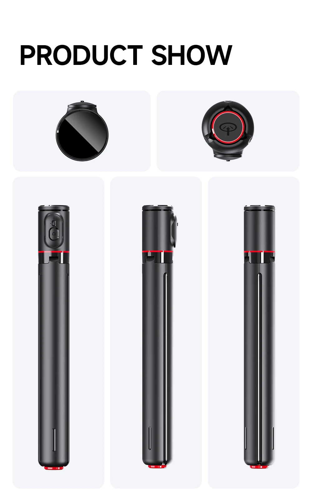 TT01 1770mm All-in-one Auto Pop Open Tripod Bluetooth Remote Tripod Bounce Selfie Stick Phone Holder for Vlog/Video