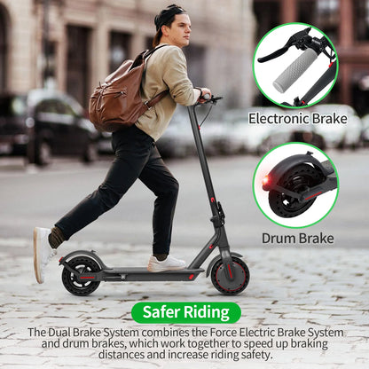ATSANT TS07 Electric Scooter 600W 36V 10.5ah 31KM/H 35KM Long Range 8.5Inch Tyres with Shock Absorption Turn Signal Escooter