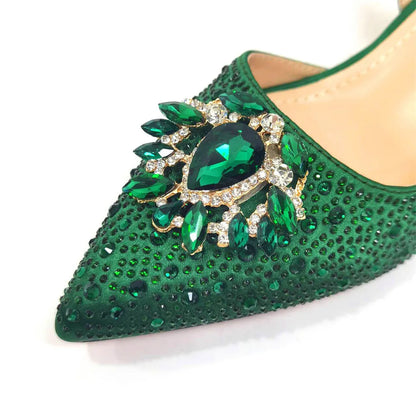 Sandals Woman Summer 2024 Hot Selling Design Pointed Toe Thin Heels Mature Ladies Shoes Matching Bag Set in Red Color