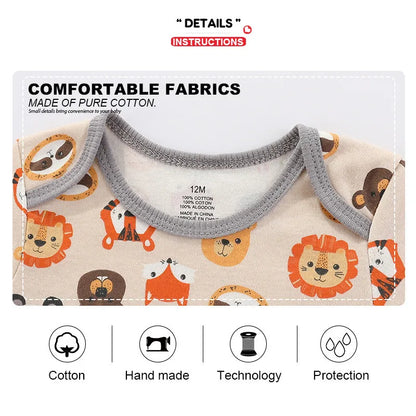 Kiddiezoom 4 stücke Mode Kurzarm Cartoon Baby Junge Mädchen Body 100% Baumwolle Neugeborenen Jungen Mädchen Onesies Kleidung.