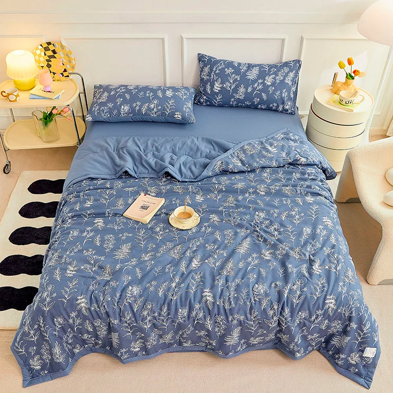 1pc Thin Duvet for Summer Quilt Single/Double/Queen Size Comforter Printed Blanket Home Soft Bedspread edredones (No Pillowcase).